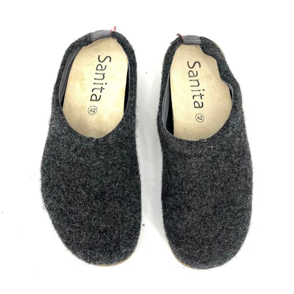 Sanita Unisex Gray Felted Wool Slide Mule Slipper Indoor/outdoor 42 - W11.5 / M9